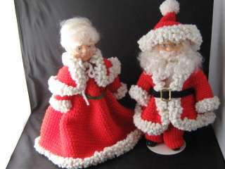 Handcrafted Christmas Mr Santa Claus Mrs Claus Dolls  