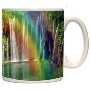  Rikki Knight Rainbow Waterfall Photo Quality 11 oz Ceramic 