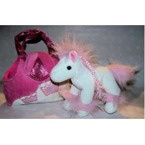  Horse Pony Pink Purse Bag Plush Stuffed Animal Toys 