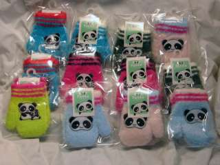 Toddler Baby Child   Pair Colorful Cute Panda Bear Gloves Mittens 