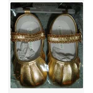   Ashley® Baby Girl Metallic Gold Mary Jane Crib Shoes, Infant Size 3