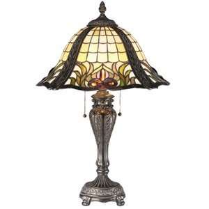 RAM 18 ft Sarum Stained Glass Table Lamp   Bronze