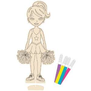  All Dolled Up Wood Doll Kit Cheerleader (WDC DM4 7) Arts 