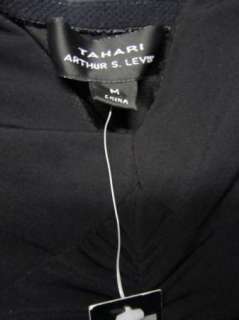 TAHARI Black Ruched Perfect LBD Jersey Dress M NWT  