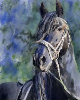 PRINT Friesian Horse Fresian Painting Art Finesse  