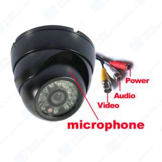 Black IR Dome Security Audio Camera with wide angle S22  