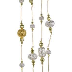  Kurt Adler 6 Silver and Gold Metal Beads Garland