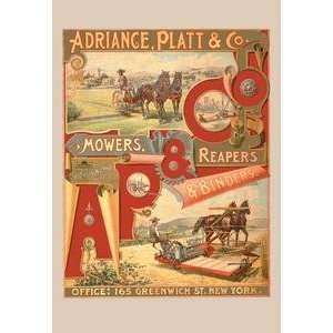  Paper poster printed on 20 x 30 stock. Adriance, Platt and 
