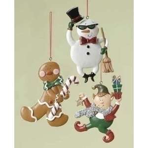   12 Holiday Traditions Snowman, Elf & Gingerbread Christmas Ornaments