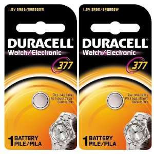  Duracell 377 15V Watch/Electronic Battery,  2 pack 