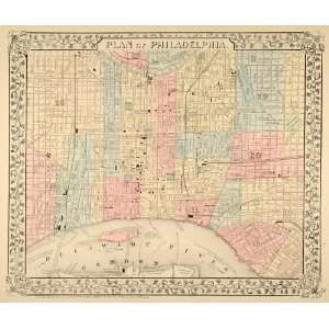   City Streets Plan Delaware River   Original Print Map