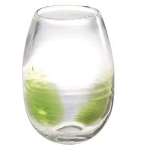  Glass Vase with Green Accent