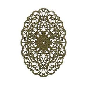  Olive Green Color Coated Brass Filigree Stamping By Ezel 