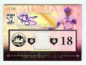 METS Darryl Strawberry Topps Tribute Autograph Jersey  