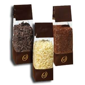 Chocolate Curls and Decoratifs Sampler   3 Large Bags  