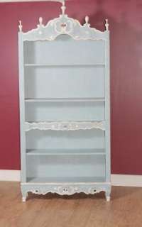 French Painted Country Bookcase Open Book Shelf  
