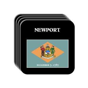 US State Flag   NEWPORT, Delaware (DE) Set of 4 Mini Mousepad Coasters