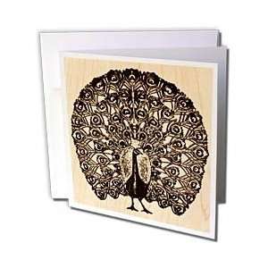  Stamp Prints   Peacock   Greeting Cards 6 Greeting Cards with