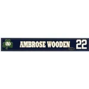  Ambrose Wooden #22 Notre Dame Game Used Locker Room 