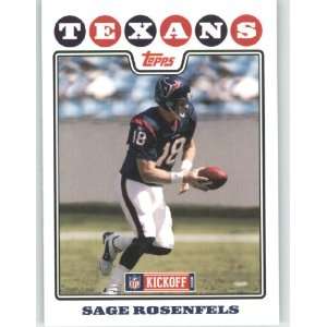  2008 Topps Kickoff #72 Sage Rosenfels   Houston Texans 