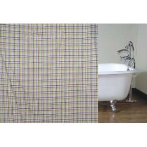  Brown and Yellow Plaid Shower Curtain