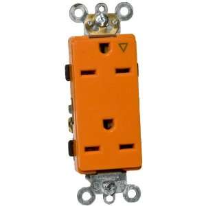  Decorator Isolated Ground Duplex Receptacle Orange 15A 