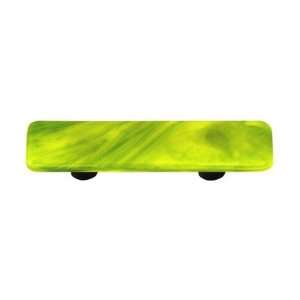  Swirl Cabinet Pull in Yellow Opal / Deep Forest Green Post 