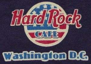 Hard Rock WASHINGTON DC USA Flag Guitar Blue T SHIRT MD  