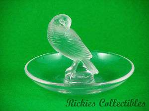 Frosted Pin Tray   Bird   signed Lalique, France  
