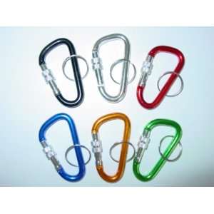  6 New Aluminum Locking D Carabiner Keychain and Key Ring 