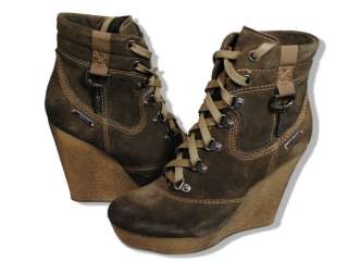 Diesel Womens Rosko Short Lace Up Boots Wedge Heel Brn/Tan  