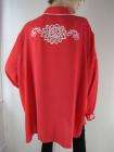 Bob Mackie Wearable ART RED silk Embroidered Womens shirt top Plus 3X 