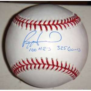  Ryan Howard Signed MLB Baseball with 100HR in 325 Games 