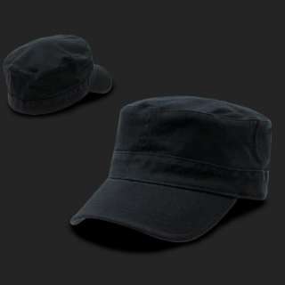 Black Flex GI Cadet Castro Military Style Fit Patrol Baseball Hat Hats 