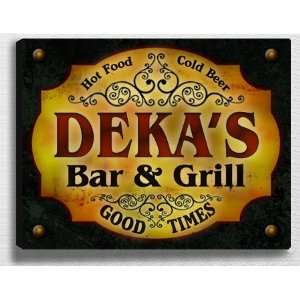  Dekas Bar & Grill 14 x 11 Collectible Stretched 