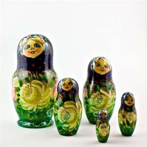 Russian Nesting Dolls, Set of 5 pcs/ 7 Flower Bloom 