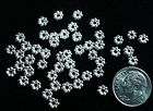 50 Silver plated daisy rondell spacer beads 5mm dia bali style beads 