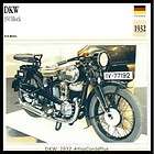 Motorcycle Card 1932 DKW 350 Block single cyl , 3 speed