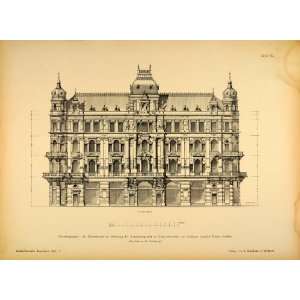  1896 Print Building Graz Austria Austrian Architecture 