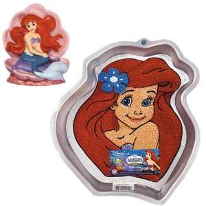  Disney Princess Little Mermaid Cake Pan and Candle 