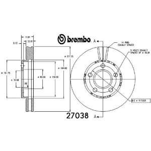  Brembo BDR27038 Brake Rotor Automotive