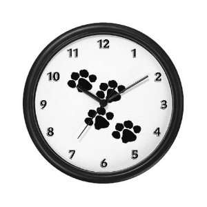    Pet Paw Prints Funny Wall Clock by 