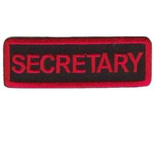 SECRETARY RED Club Quality Embroidered Biker Vest Patch