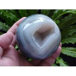    A2905 Gemqz Agate Hollow Carved Sphere X large  