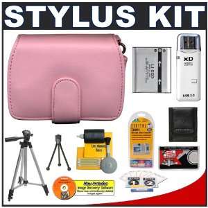  Olympus Stylus Premium Pink Leather Case with LI 50B 