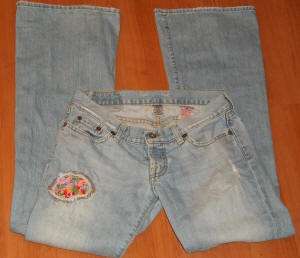 LUCKY BUTTON FLY LIL MAGGIE EMBROIDERED PATCH JEANS 4  