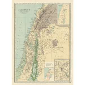  Bartholomew 1881 Antique Map of Palestine