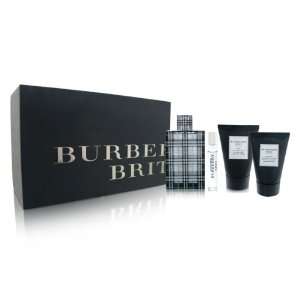 Burberry Brit by Burberry for Men 4 Piece Set Includes 3.3 oz Eau de 