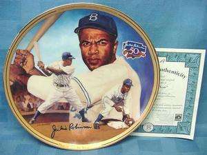 JACKIE ROBINSON FIRST BLACK PLAYER COLLECTOR PLATE 22K  