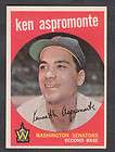 1959 Topps Ken Aspromonte #424 Nrmt Senators 1354